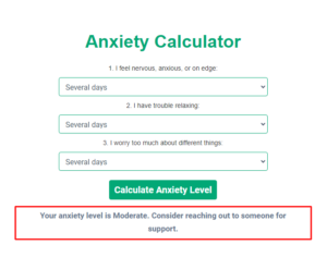 Anxiety Calculator