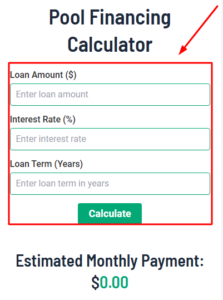 Pool Financing Calculator